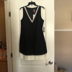 Vince Camuto black and white dress